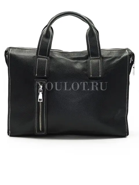 Мужской кожаный портфель Briefcase KR2804 Black через плечо для документов