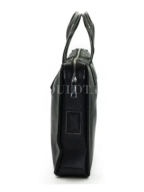 Мужской кожаный портфель Briefcase KR2804 Black через плечо для документов