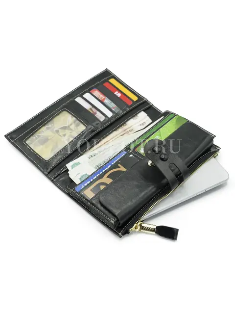 Кошелек женский из натуральной кожи с современным дизайном Briefcase TP-193-1 черный