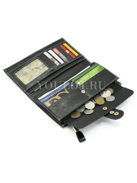 Кошелек женский из натуральной кожи с современным дизайном Briefcase TP-193-1 черный