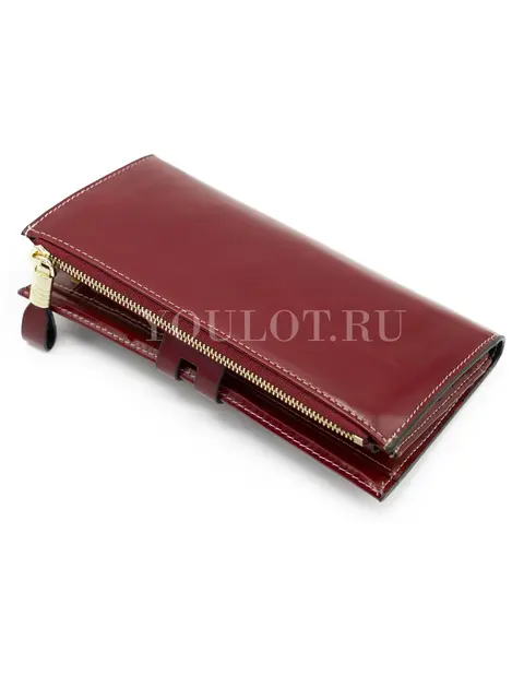 Женский кошелек с большим количеством отделений Briefcase TP-193-4 из натуральной кожи красный