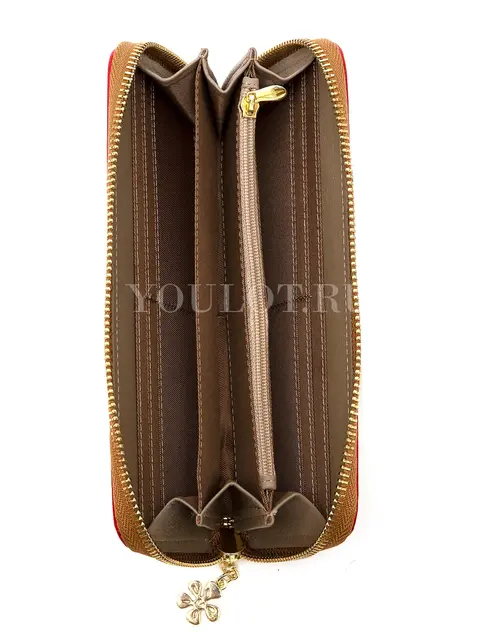Кошелек женский на молнии Briefcase VY456601 с рисунком кожаный