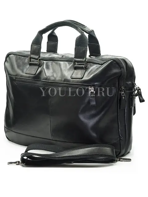 Мужской кожаный портфель Briefcase СМ1\Г BLACK (1) для документов и ноутбука